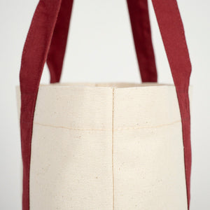 Large Canvas Tote Bag with Burgundy Handles – Sustainable & Heavy Duty Canvas Bag