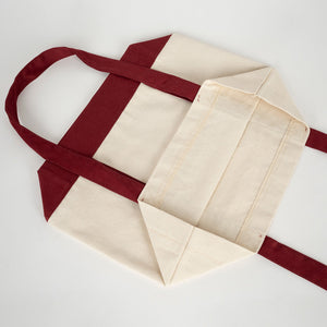 Large Canvas Tote Bag with Burgundy Handles – Sustainable & Heavy Duty Canvas Bag