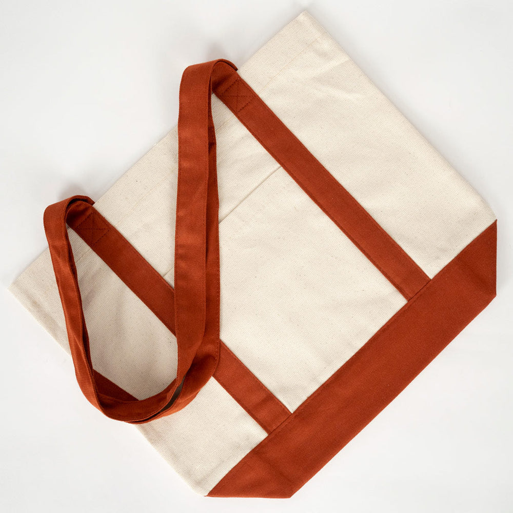 Large Brown Canvas Tote Bag – 16"x14"x5", Eco-Friendly & Reusable Cotton Bag