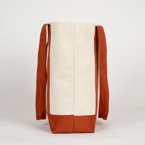 Large Brown Canvas Tote Bag – 16"x14"x5", Eco-Friendly & Reusable Cotton Bag
