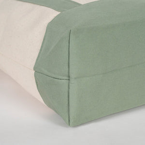 Oversized Cotton Canvas Tote Bag – Mint Green Handles, Durable & Reusable