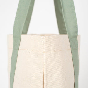 Oversized Cotton Canvas Tote Bag – Mint Green Handles, Durable & Reusable