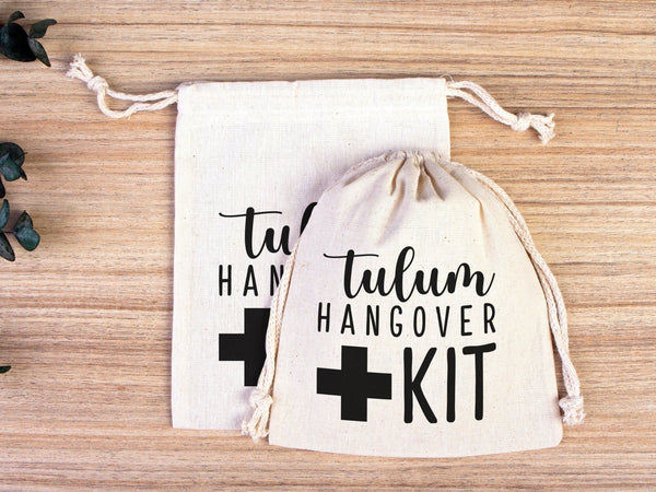Tulum Hangover Survival Kit Bag - Bachelorette Birthday Party Recovery - Pamusan.com