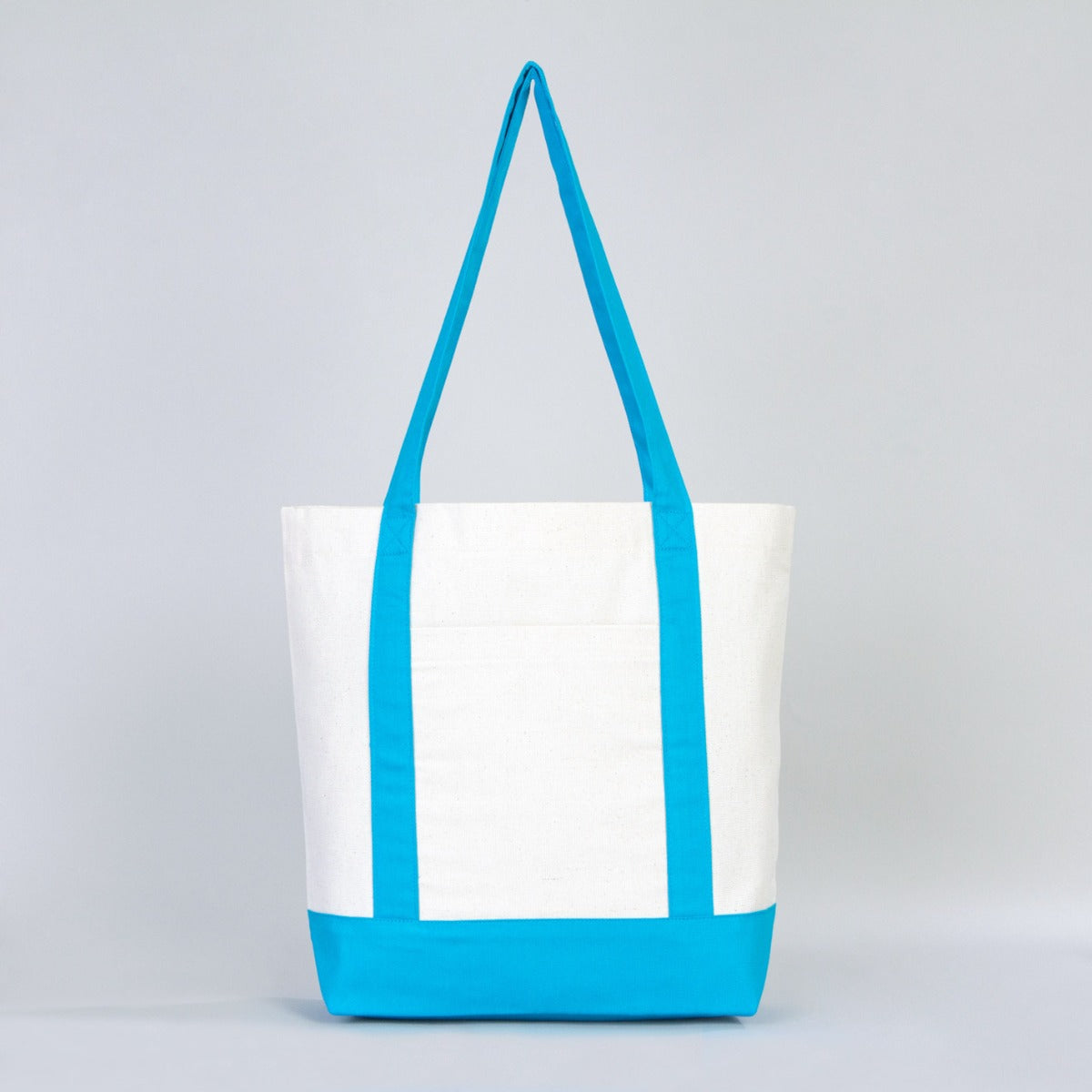 Turquoise Canvas Tote Bag 16"x14"x5" – Large Eco-Friendly Shopping Bag