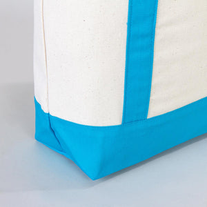 Turquoise Canvas Tote Bag 16"x14"x5" – Large Eco - Friendly Shopping Bag - Pamusan.com