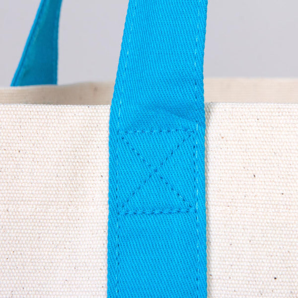 Turquoise Canvas Tote Bag 16"x14"x5" – Large Eco - Friendly Shopping Bag - Pamusan.com