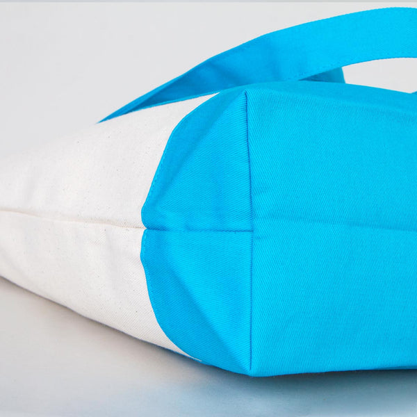 Turquoise Canvas Tote Bag 16"x14"x5" – Large Eco - Friendly Shopping Bag - Pamusan.com