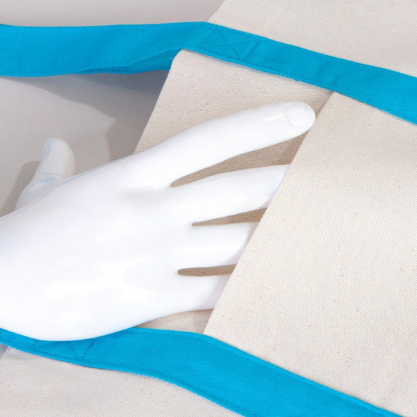 Turquoise Canvas Tote Bag 16"x14"x5" – Large Eco - Friendly Shopping Bag - Pamusan.com