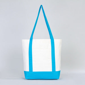 Turquoise Canvas Tote Bag 16"x14"x5" – Large Eco - Friendly Shopping Bag - Pamusan.com