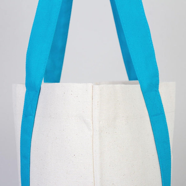 Turquoise Canvas Tote Bag 16"x14"x5" – Large Eco - Friendly Shopping Bag - Pamusan.com