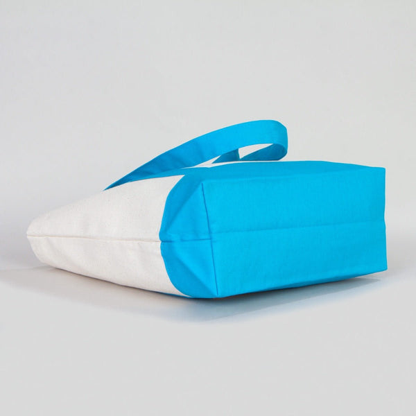 Turquoise Canvas Tote Bag 16"x14"x5" – Large Eco - Friendly Shopping Bag - Pamusan.com