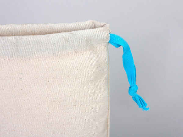Turquoise Drawstring Custom Muslin Bags 6"W x 8"H (15 cm x 20 cm) Organic Cotton Pouch Bag, Bridal Shower Bag, Favor Bag, Drawstring Pouches - Pamusan.com