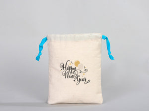 Turquoise Drawstring Custom Muslin Bags 6"W x 8"H (15 cm x 20 cm) Organic Cotton Pouch Bag, Bridal Shower Bag, Favor Bag, Drawstring Pouches - Pamusan.com