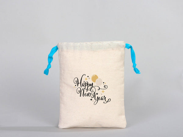Turquoise Drawstring Custom Muslin Bags 6"W x 8"H (15 cm x 20 cm) Organic Cotton Pouch Bag, Bridal Shower Bag, Favor Bag, Drawstring Pouches - Pamusan.com