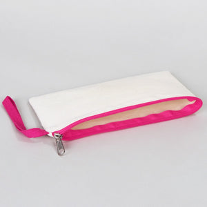Fabric Pencil Case -  8" W x 4" H (21x10 cm) Fuchsia Zippered  -  (Customize)