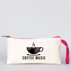 Fabric Pencil Case -  8" W x 4" H (21x10 cm) Fuchsia Zippered  -  (Customize)