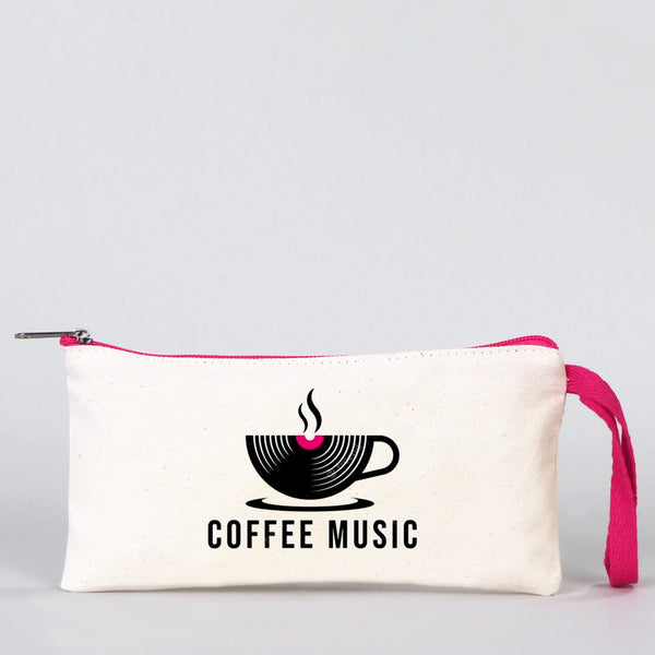 Fabric Pencil Case -  8" W x 4" H (21x10 cm) Fuchsia Zippered  -  (Customize)