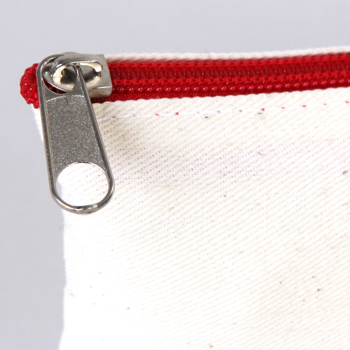 Fabric Pencil Case -  8" W x 4" H (21x10 cm) Red Zippered -  (Customize)