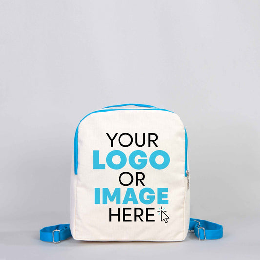 VIP Canvas Backpack 10"W x 13"H x 4"L (25 cm x 32 cm x 10 cm) - Blue  ( Customize)