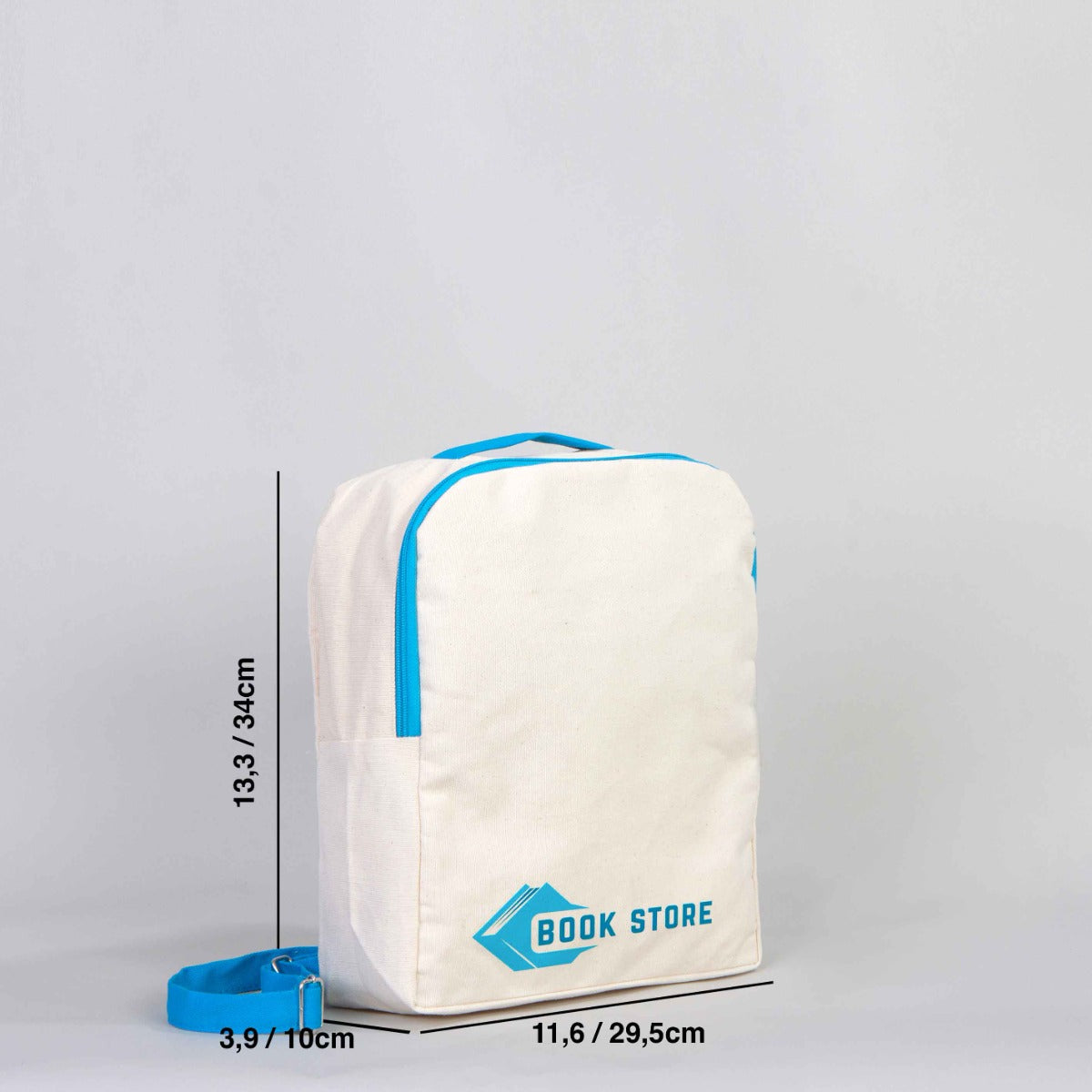 VIP Canvas Backpack 10"W x 13"H x 4"L (25 cm x 32 cm x 10 cm) - Blue  ( Customize)