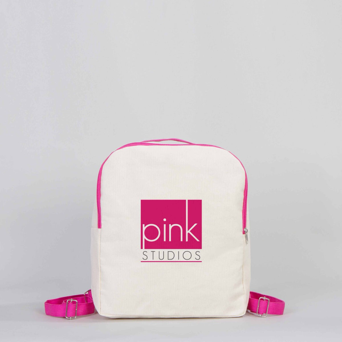 VIP Canvas Backpack 10"W x 13"H x 4"L (25 cm x 32 cm x 10 cm)  -  Fuchsia  (Customize)