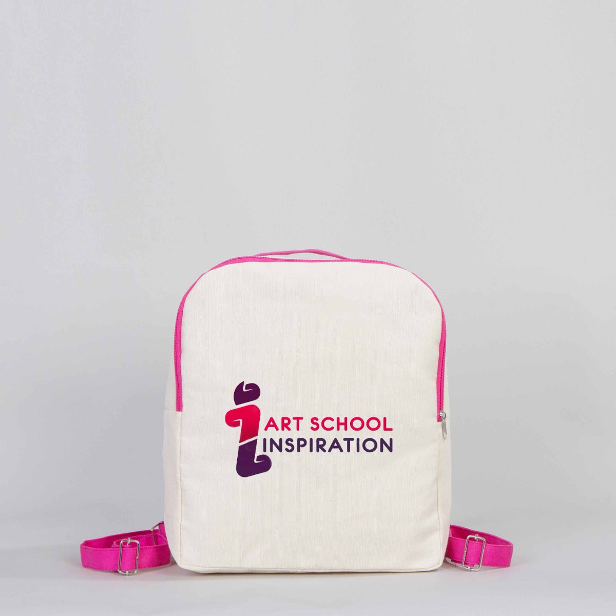 VIP Canvas Backpack 10"W x 13"H x 4"L (25 cm x 32 cm x 10 cm)  -  Fuchsia  (Customize)