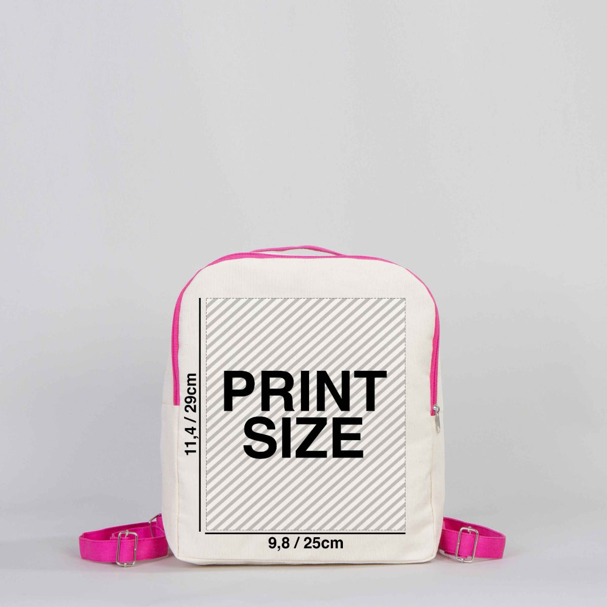 VIP Canvas Backpack 10"W x 13"H x 4"L (25 cm x 32 cm x 10 cm)  -  Fuchsia  (Customize)