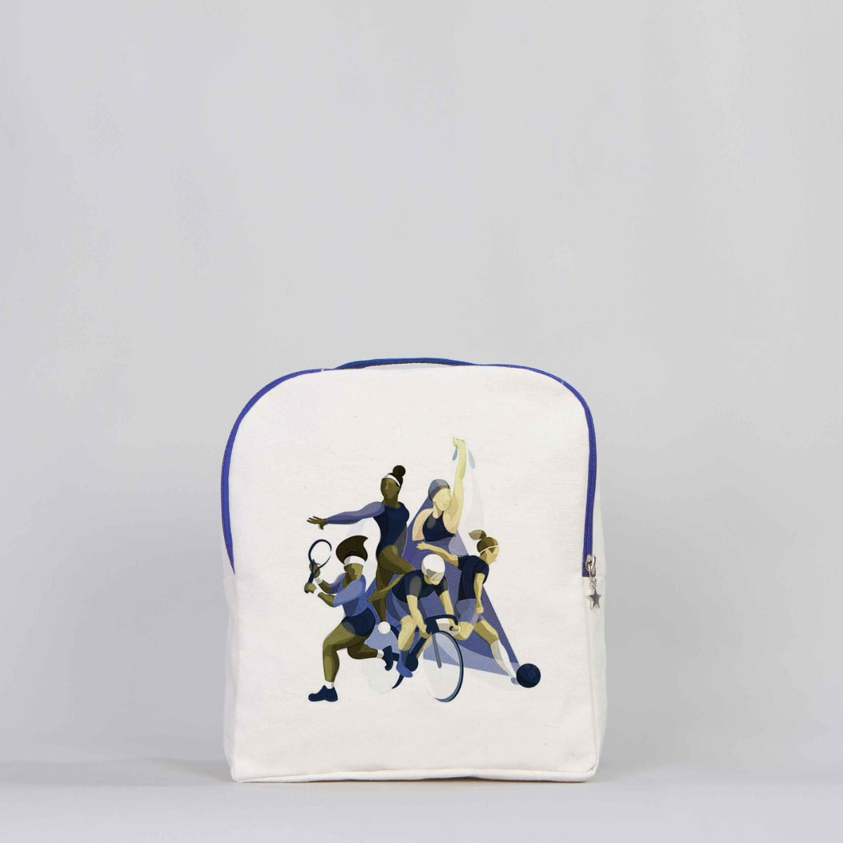 VIP Canvas Backpack 10"W x 13"H x 4"L (25 cm x 32 cm x 10 cm)   - Sax Blue (Customize)