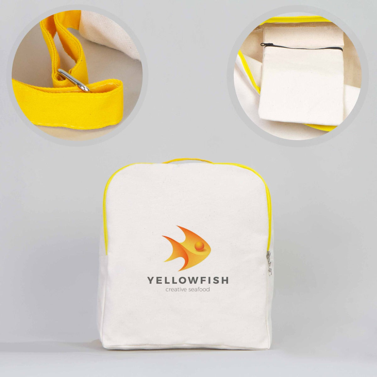 VIP Canvas Backpack 10"W x 13"H x 4"L (25 cm x 32 cm x 10 cm) - Yellow (Customize)