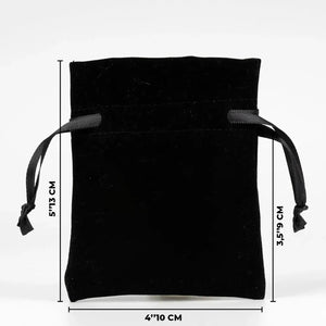 Velvet Rose Drawstring Pouch – Black – 4" × 5" (10 × 13 cm) - Pamusan.com
