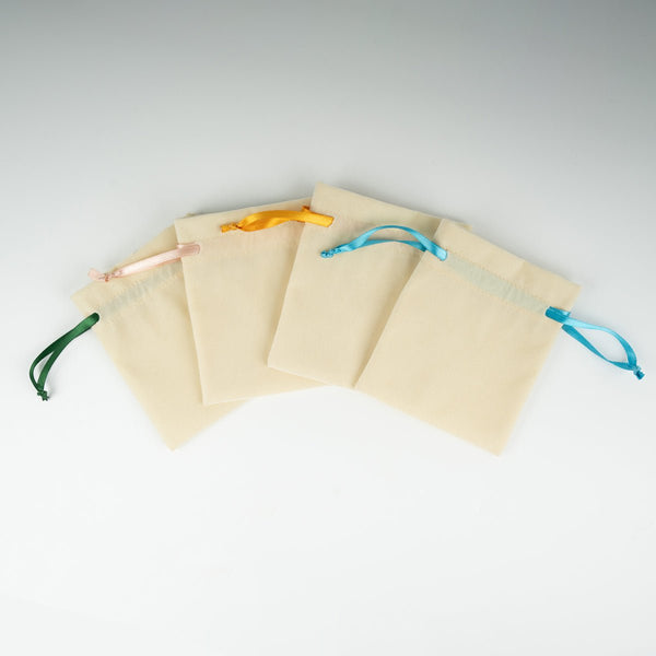 Velvet Rose Drawstring Pouch with Blush Pink Ribbon – 4" × 5" (10 × 13 cm) - Pamusan.com