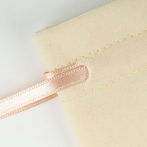 Velvet Rose Drawstring Pouch with Blush Pink Ribbon – 4" × 5" (10 × 13 cm) - Pamusan.com