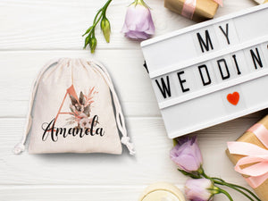 Wedding Pouch Bags, Bachelorette Party Drawstring Pouches – Personalized Bridal Cotton Bags - Pamusan.com