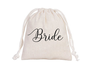 Wedding Pouch Bags, Personalized Bridal Party Drawstring Cotton Bags & Bridesmaid Favor Sacks - Pamusan.com