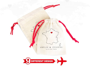 Wedding Welcome Pouches – Personalized Colorful Drawstring Favor Bags (4"x5") - Pamusan.com