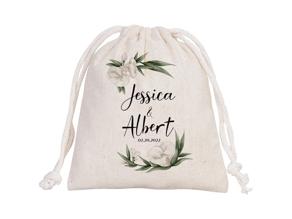 Welcome Bags, Wedding Party Drawstring pouches - Custom Bridal Party Cotton Bag - Favor drawstring Pouches - Pamusan.com