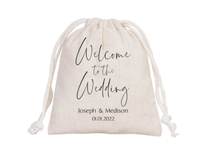 Welcome to the Wedding – Custom Drawstring Pouches for Bridal Party & Bridesmaids - Pamusan.com