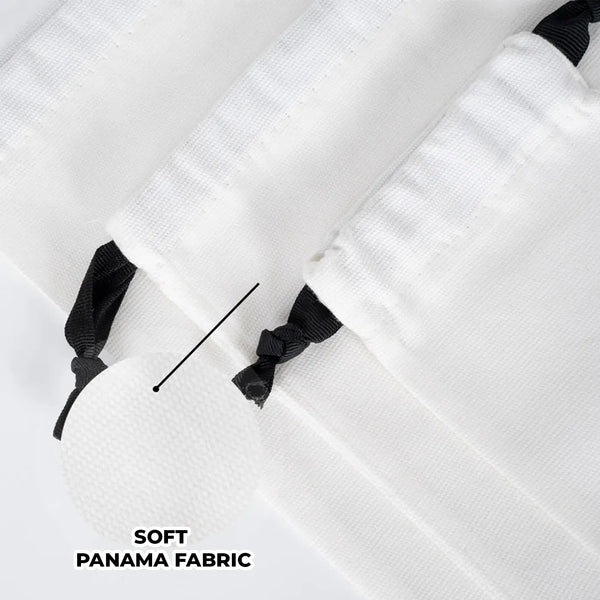 White Canvas Drawstring Bag – Black Cord - 6" × 8" (15 × 20 cm) – 10 oz - Pamusan.com