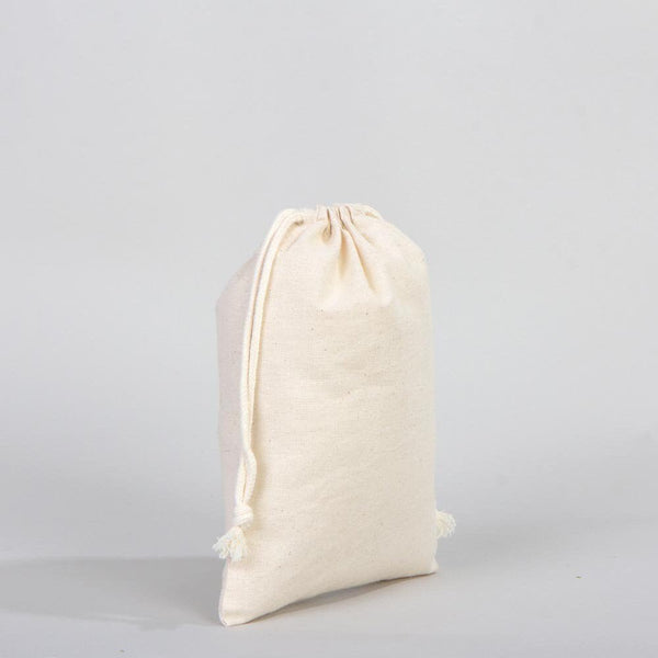Wholasale Pouches 6"W x 8"H (15x20 cm) Cotton Muslin Bags - 100% Organic Cotton Double Drawstring - Non - Printed Cotton Muslin - Pamusan.com