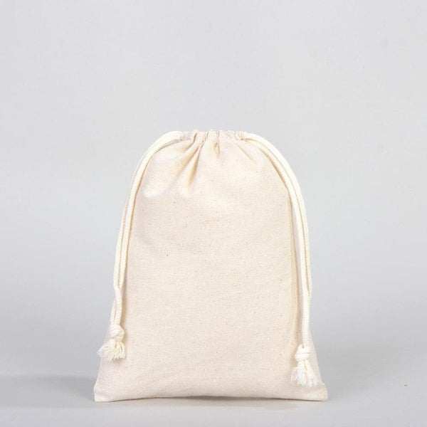 Wholasale Pouches 6"W x 8"H (15x20 cm) Cotton Muslin Bags - 100% Organic Cotton Double Drawstring - Non - Printed Cotton Muslin - Pamusan.com