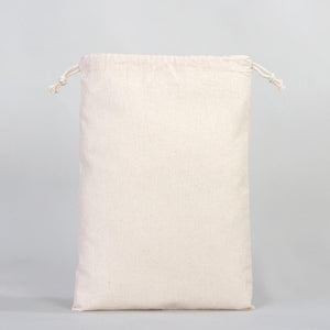 Wholesale 10"W x 14"H (25 cm x 35 cm)" Organic Cotton Pouch Bags - Bulk Organic Cotton Double Drawstring Pouch Bags - No Print Cotton Pouch - Pamusan.com