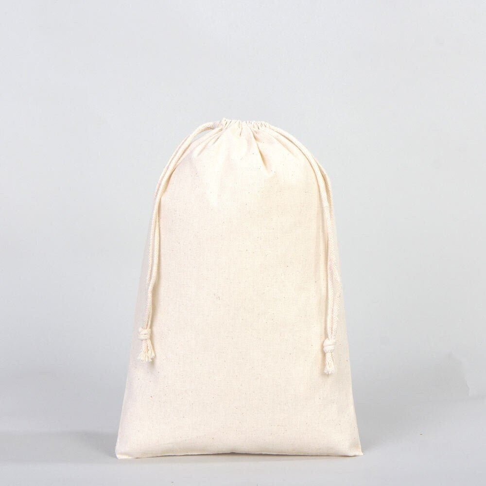 Wholesale Cotton Pouch Bags - 8"W x 12"H (20 cm x 30 cm) Double Drawstring Pouch Bags - Cotton Vegetables Pouch Bag - Storage Cloth Bag - Pamusan.com