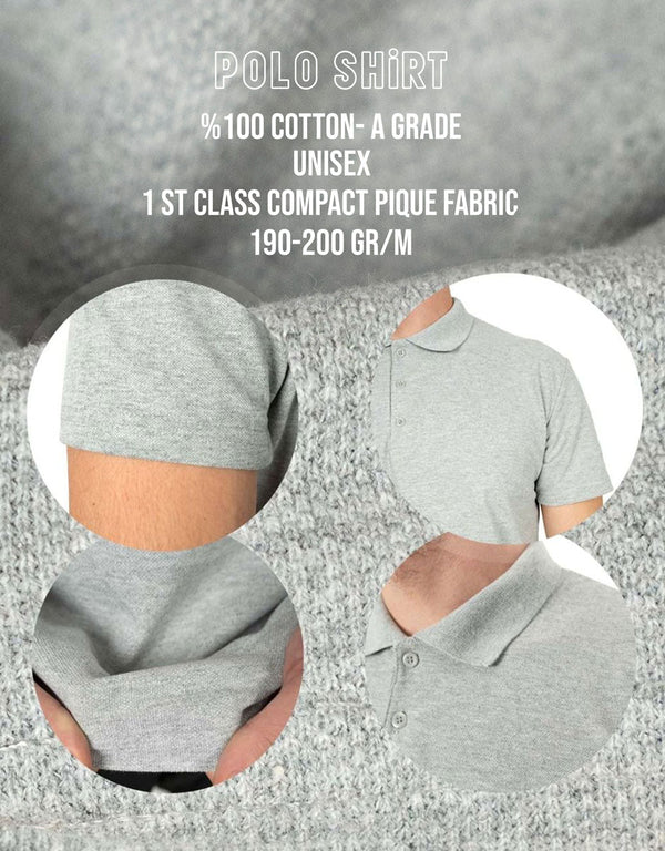 Wholesale Polo Collar T-Shirt Gray Color - Pamusan.com