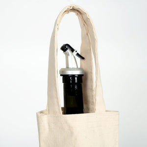 Wine Bottle Bag – Canvas Olive Oil Bag – 6" × 10" (15 × 26 cm) – Natural 10 oz - Pamusan.com