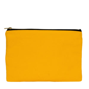 Yellow Canvas Zippered Clutch Pouch – 10" × 7" (25 × 18 cm) – 10 oz - Pamusan.com
