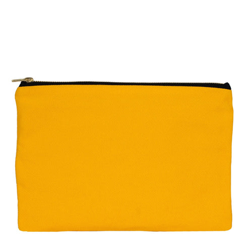 Yellow Canvas Zippered Clutch Pouch – 10" × 7" (25 × 18 cm) – 10 oz - Pamusan.com