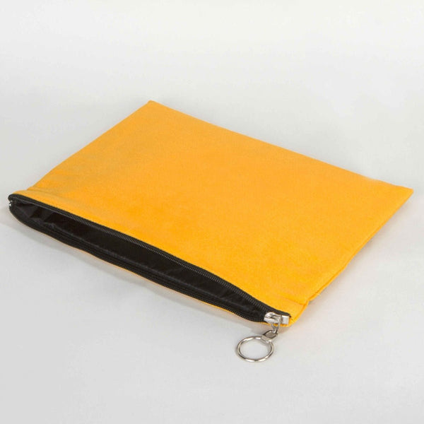 Yellow Cotton Zippered Clutch Pouch – 12" × 8" (30 × 21 cm) – 10 oz Fabric - Pamusan.com