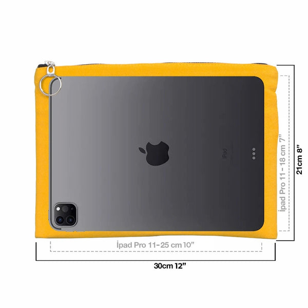 Yellow Cotton Zippered Clutch Pouch – 12" × 8" (30 × 21 cm) – 10 oz Fabric - Pamusan.com