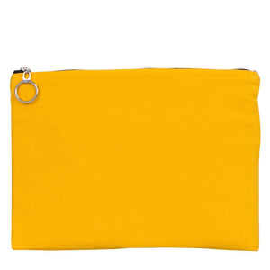 Yellow Cotton Zippered Clutch Pouch – 12" × 8" (30 × 21 cm) – 10 oz Fabric - Pamusan.com