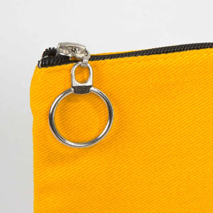 Yellow Cotton Zippered Clutch Pouch – 12" × 8" (30 × 21 cm) – 10 oz Fabric - Pamusan.com